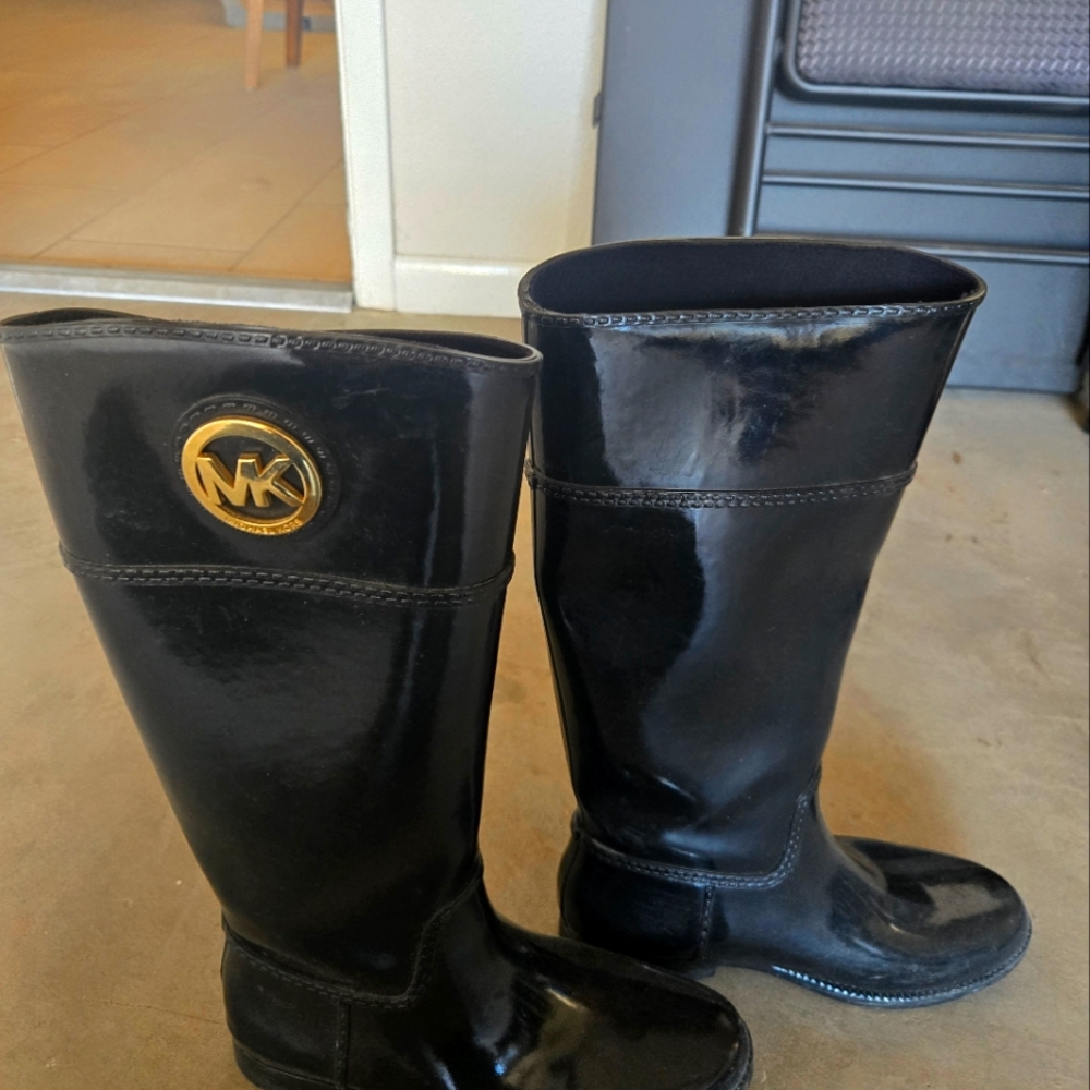 Michael Kors Black Boots with Gold Logo